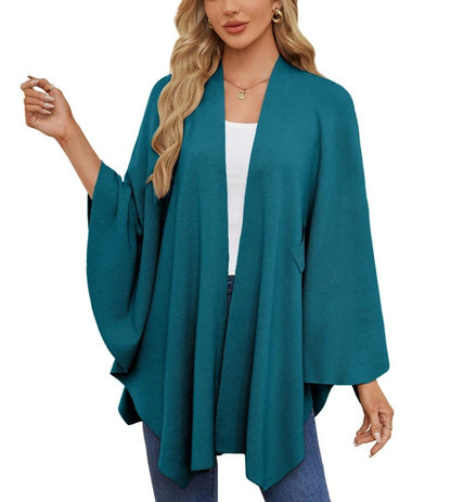 🔥Last 4 hours 57% OFF -Elegant Shawl Wraps Soft Open Front Poncho Sweater
