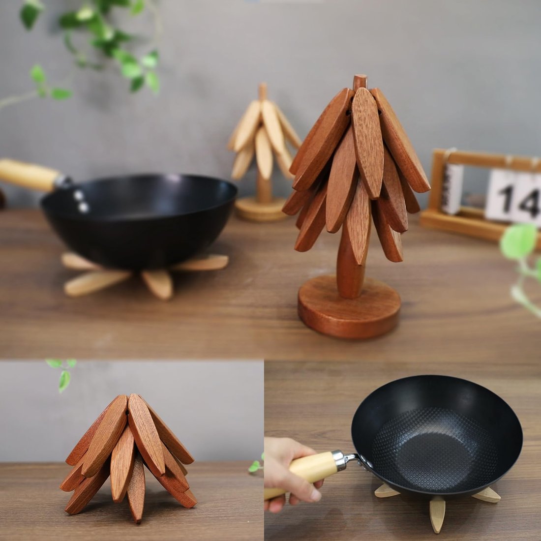 💥49% OFF🌲Wooden Tree Shape Trivet Set for Hot Dishes