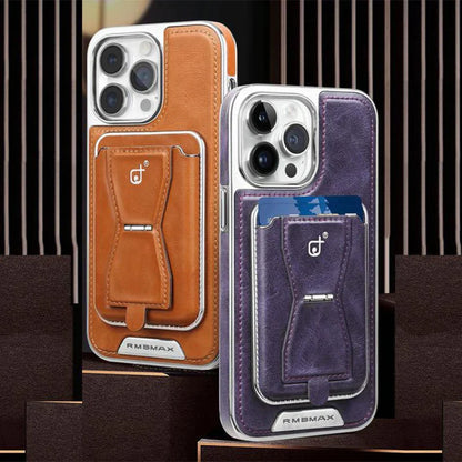 Luxury leather iPhone case with removable magnetic tape