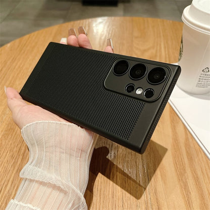 Honeycomb Heat Dissipation Porcelain Crystal Lens Case Cover for samsung S21-23