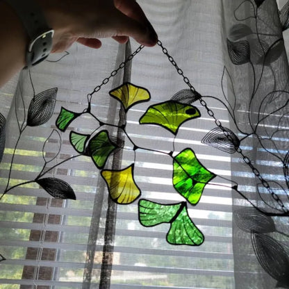 ✨Ginkgo Leaf Stained Glass Sun Catcher