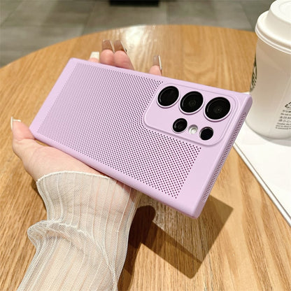 Honeycomb Heat Dissipation Porcelain Crystal Lens Case Cover for samsung S21-23