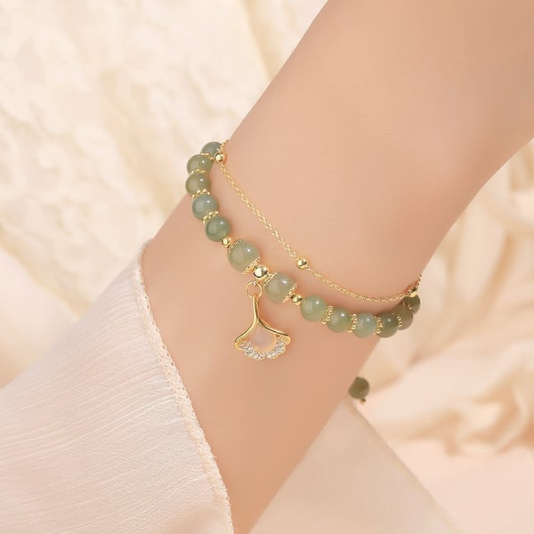 🔥💞Wotian Jade Lucky Gold Leaf Bangle