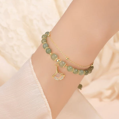 🔥💞Wotian Jade Lucky Gold Leaf Bangle