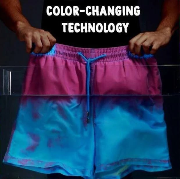Temperature Sensitive Color Changing Beach Pants Swim Trunks