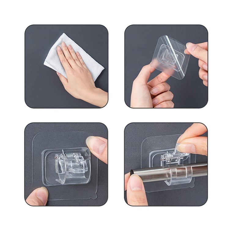 Nail-free Adjustable Rod Bracket Holders (2 pcs)