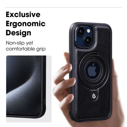 (🔥Last Day Promotion )🔥Full-Coverage Shockproof Leather Magnetic Stand iPhone Case