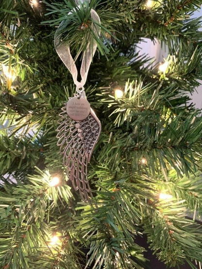 Memorial Ornaments Angel Wings -"I Have An Angel Watching Over Me And I Call Him XX"Ornament