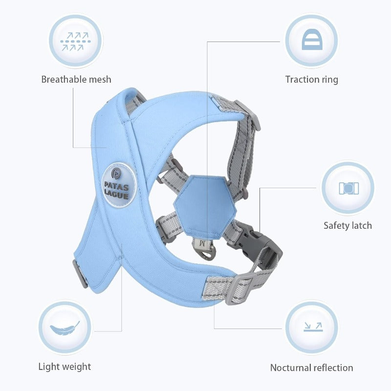 Reflective Mesh Pet Harness with Leash – No-Choke Design for Dogs