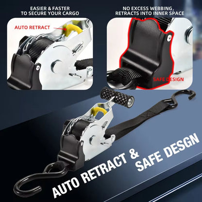 🔥🔥 Retractable Auto Ratchet Strap