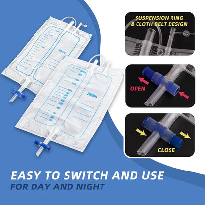 Medical grade portable reusable urine drainage bag