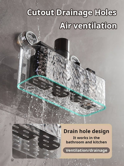 ✨Light Luxury Style Glacier Pattern Suction Cup Shelf