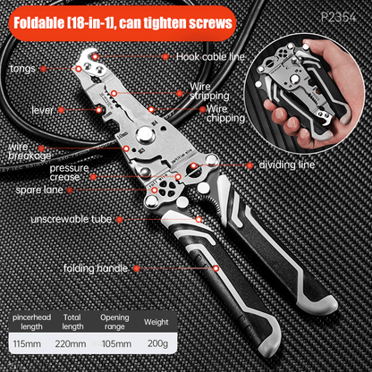 💥2024 New Upgrade💥Multifunctional Folding Wire Stripper-Professional Electrician Tool