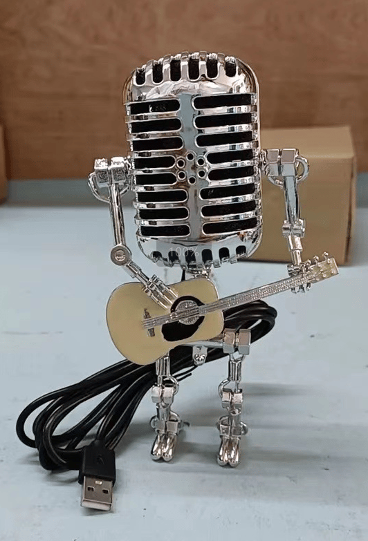 🔥🔥Vintage Metal Microphone Robot Desk Lamp