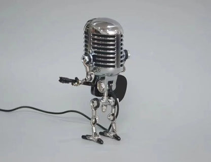 🎙Vintage Metal Microphone Robot Desk Lamp🎸