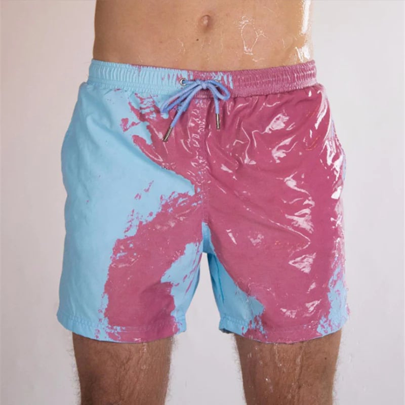 Temperature Sensitive Color Changing Beach Pants Swim Trunks