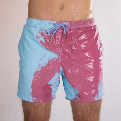Temperature Sensitive Color Changing Beach Pants Swim Trunks