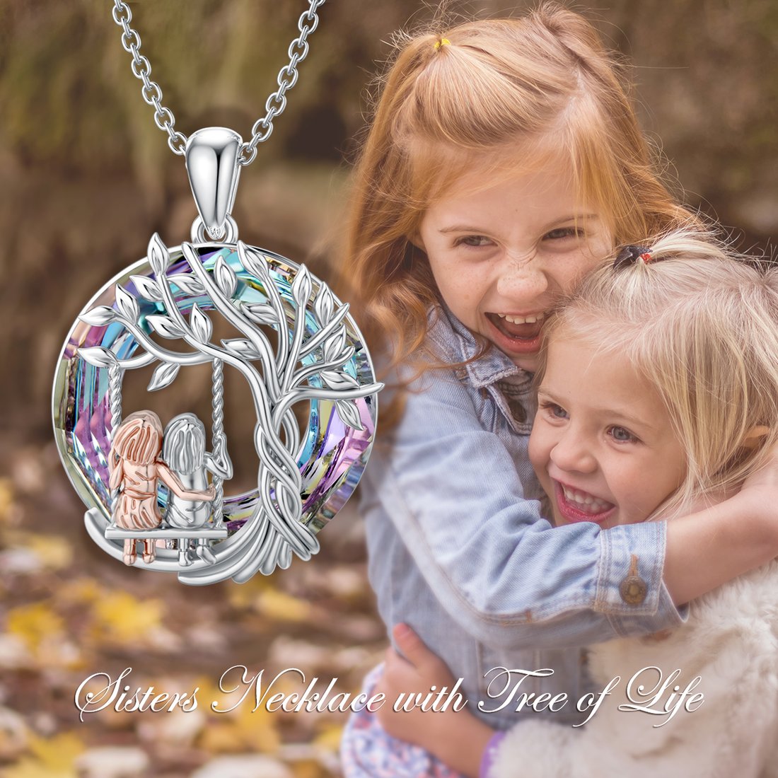 🎁925 Sterling Silver Tree of Life Sisters Necklace