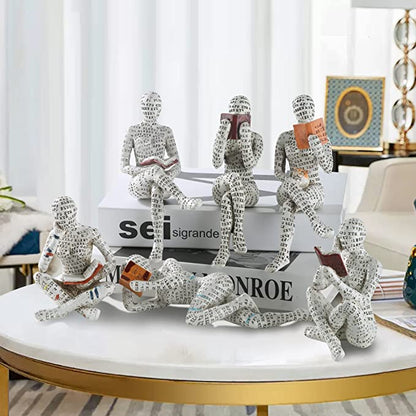Nordic Modern Reading Woman Statue