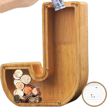 (🔥2024 BEST GIFT TO CHILDREN🔥) Wooden Letter Piggy Bank🎁