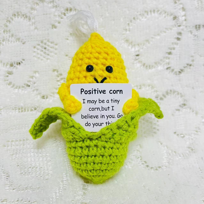 New Positive Energy Potato Hug Pocket Mini Handmade Plush Wool Knitting Doll with Card Funny Christams Gift Home Room Decoration