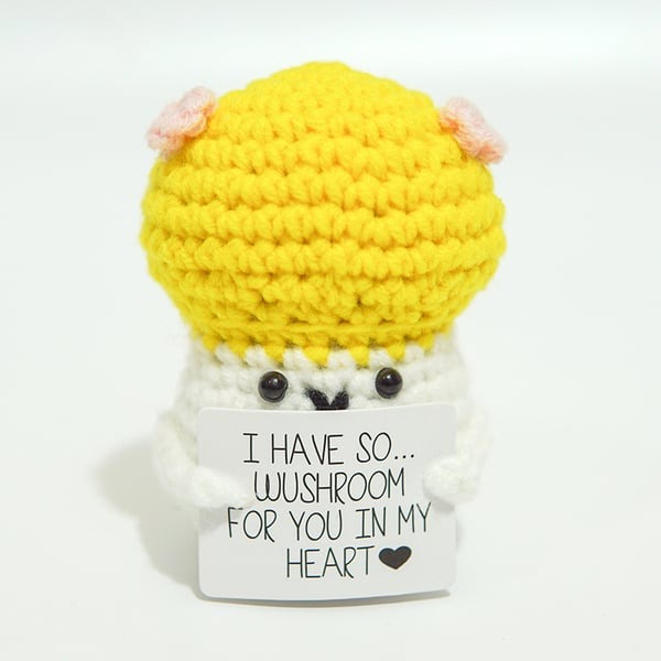 New Positive Energy Potato Hug Pocket Mini Handmade Plush Wool Knitting Doll with Card Funny Christams Gift Home Room Decoration