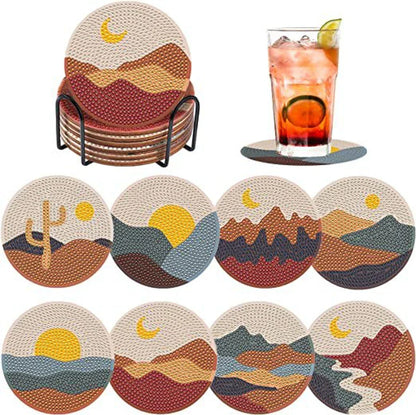 ☕DIY Special Shaped Diamond Painting Coaster👍