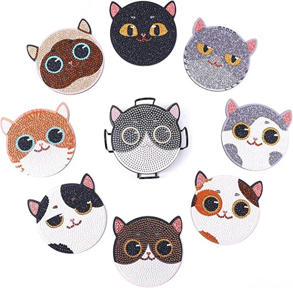 ☕DIY Special Shaped Diamond Painting Coaster👍