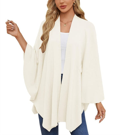 🔥Last 4 hours 57% OFF -Elegant Shawl Wraps Soft Open Front Poncho Sweater