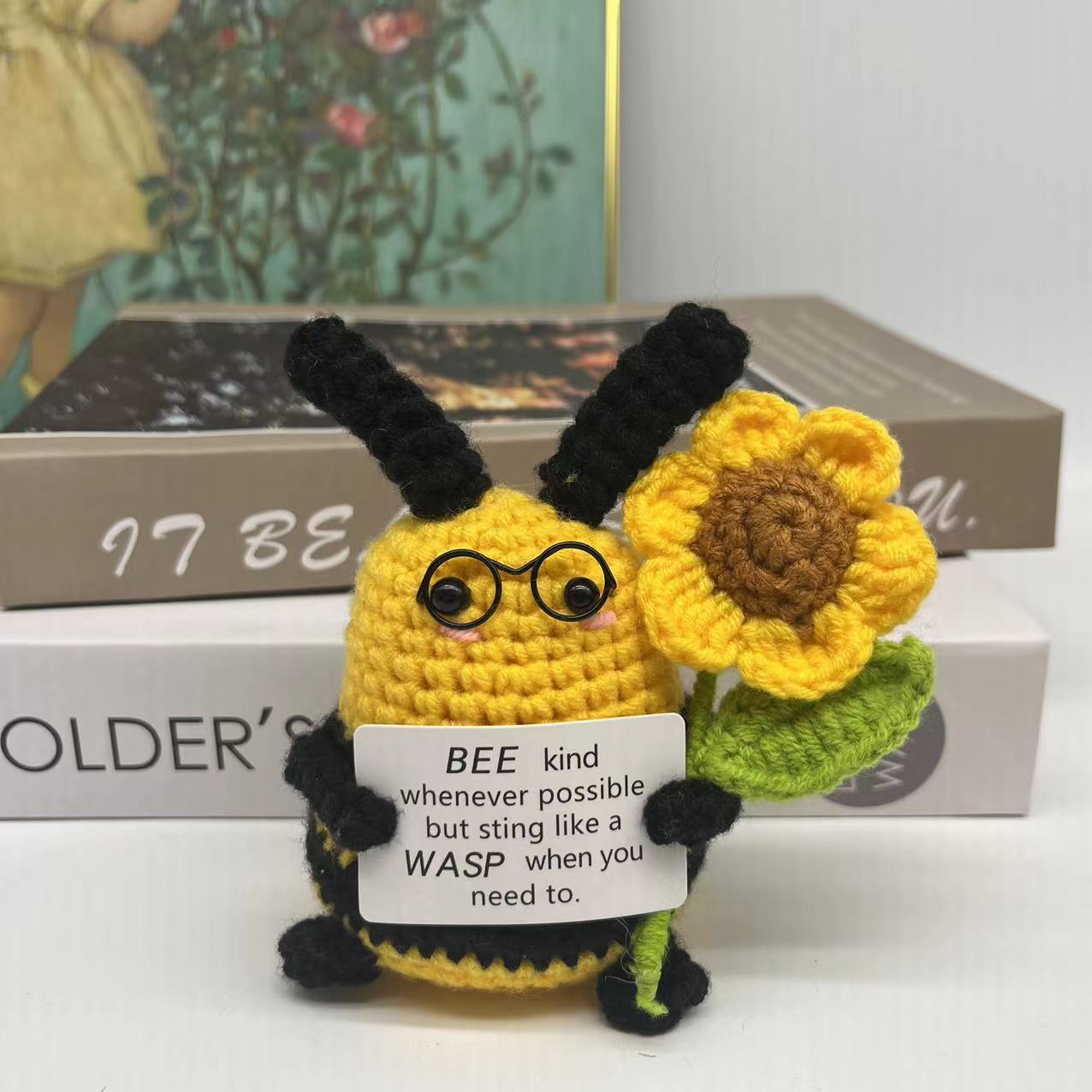 New Positive Energy Potato Hug Pocket Mini Handmade Plush Wool Knitting Doll with Card Funny Christams Gift Home Room Decoration