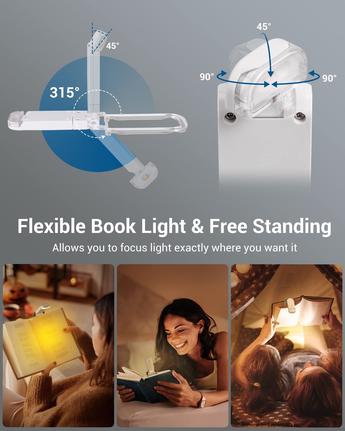 ✨Last Day Promotio-49%OFF🎁USB Rechargeable Book Reading Light & HOT SALE NOW