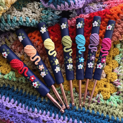 Rainbow Yarn Ball Crochet Hook
