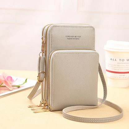 Leather Small Crossbody Bag/Mini Messenger Shoulder Handbag