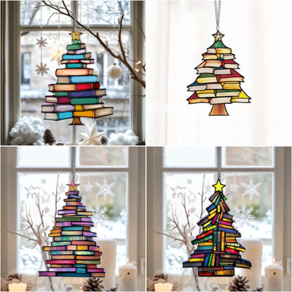 🔥LAST DAY 50% OFF - 🎄📚✨Christmas Book Tree Suncatcher Ornament
