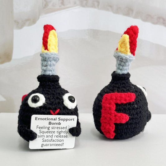 Handmade Crochet F-Bomb With Base