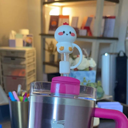 🥤🦆Silicone Animal Straw Covers Cap