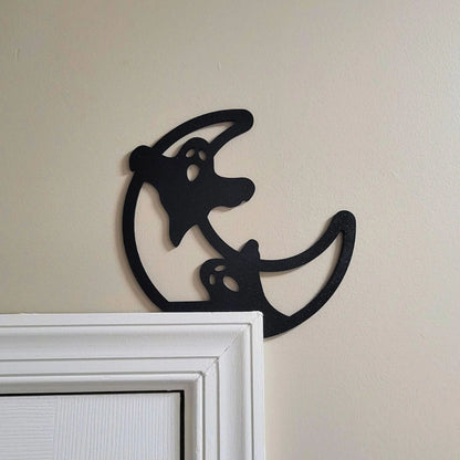 Metal Halloween Moon Door Corner Topper Decoration
