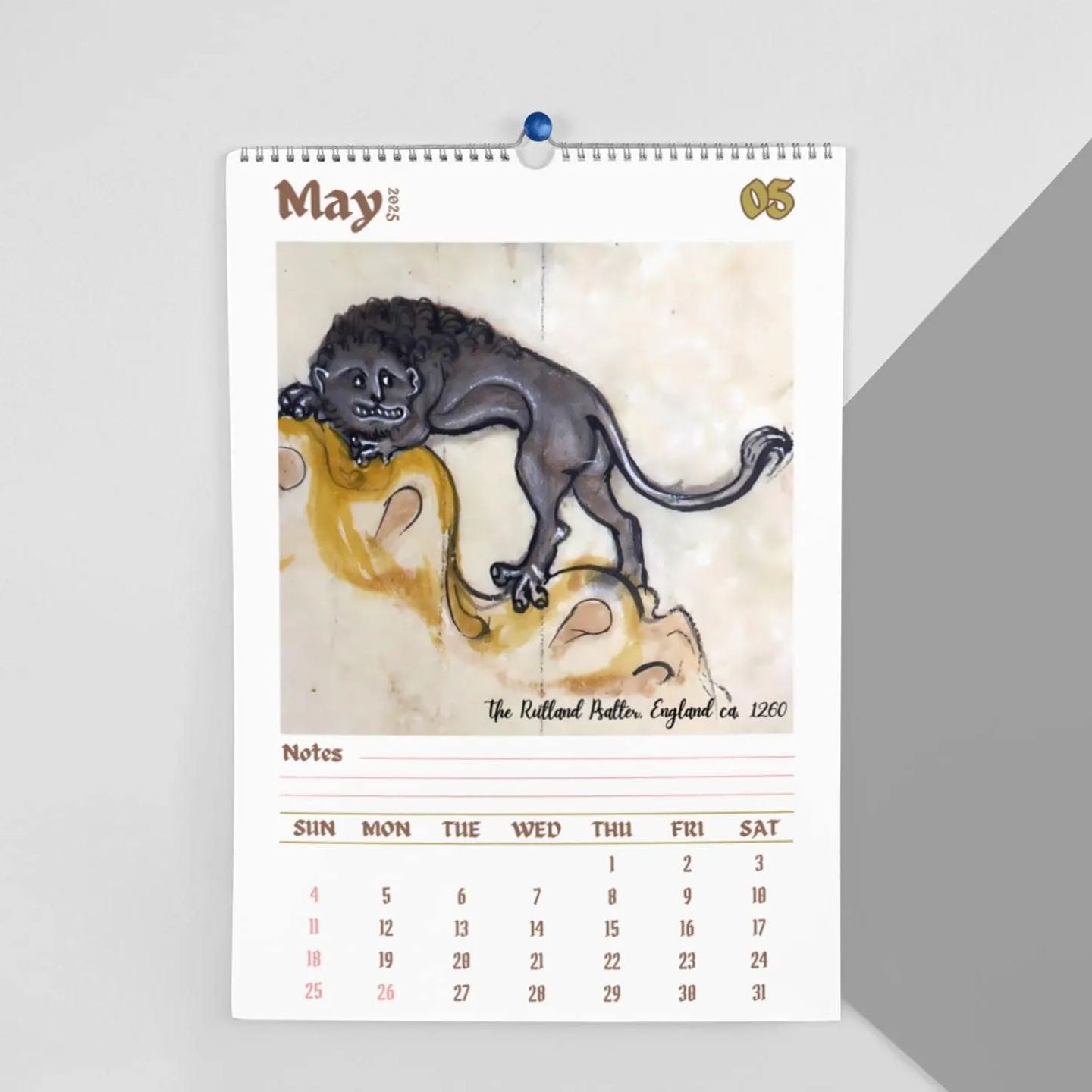 🦁Funny Medieval Lion Paintings Calendar 2025📅