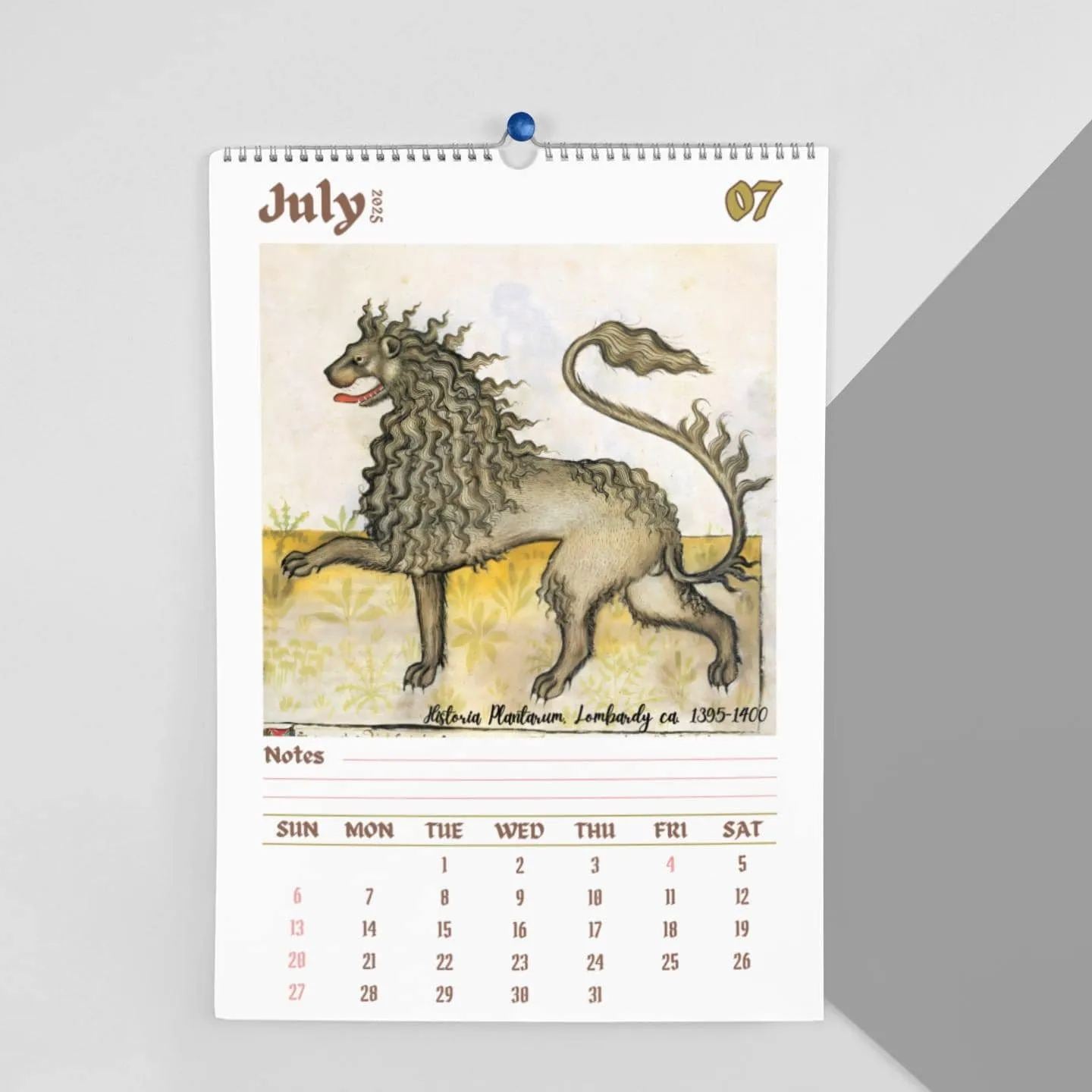 🦁Funny Medieval Lion Paintings Calendar 2025📅