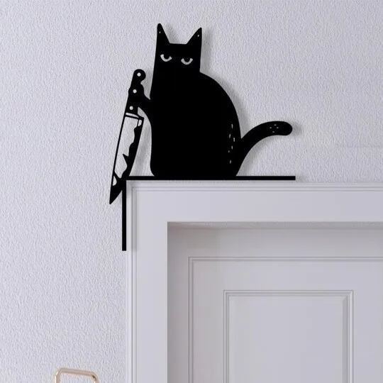 🌲2024 Christmas Hot Sale 🔥Bully Cat Door Frame Decoration