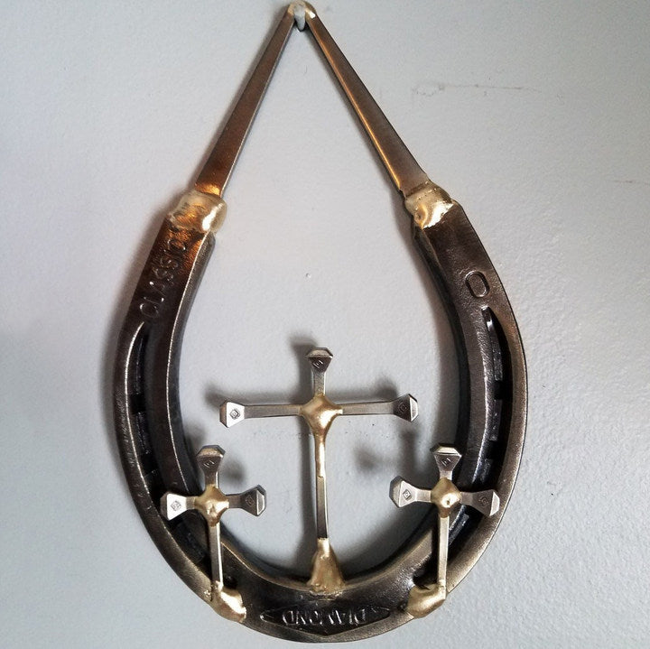【🔥MOTHER'S DAY HOT SALE 50% OFF🔥】✝️Horseshoe Nail Cross Wall Decoration