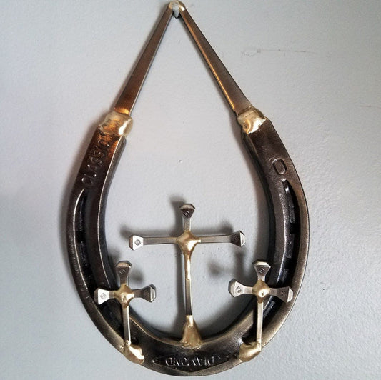 【🔥MOTHER'S DAY HOT SALE 50% OFF🔥】✝️Horseshoe Nail Cross Wall Decoration